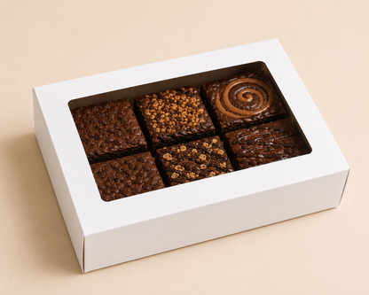 9×6×2 White Brownie Box with Clear Window | 6 Piece Brownie Box | The Box Agent