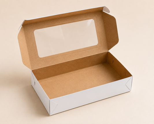 9×6×2 White Brownie Box with Clear Window | 6 Piece Brownie Box | The Box Agent