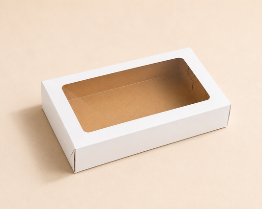 9×6×2 White Brownie Box with Clear Window | 6 Piece Brownie Box | The Box Agent