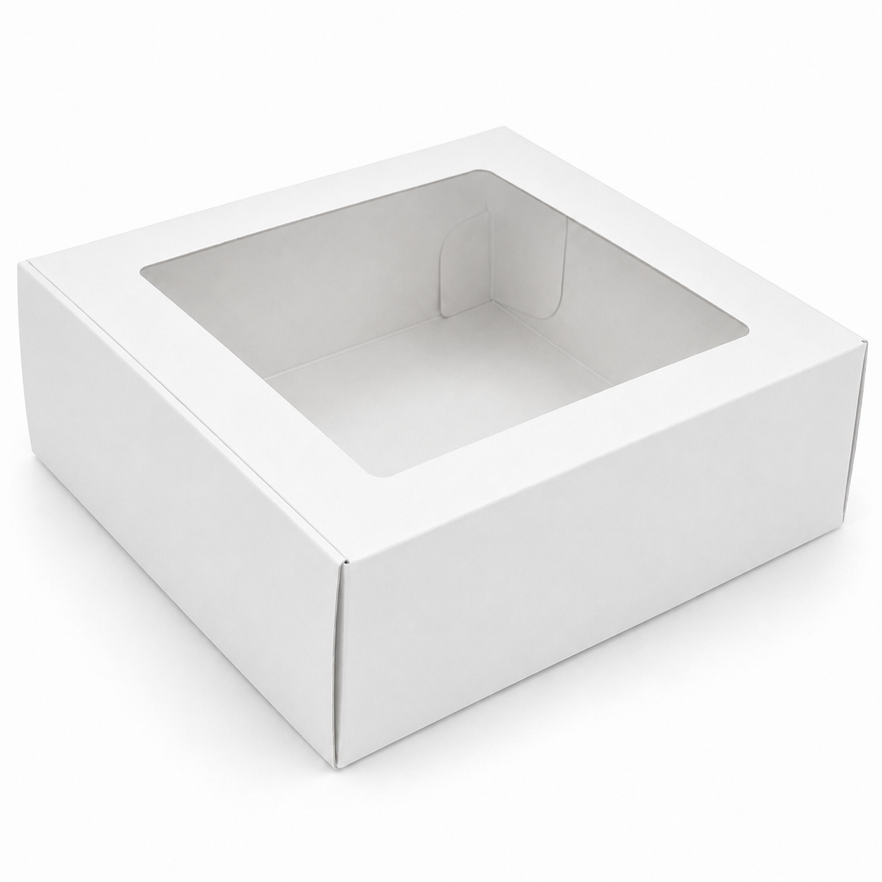 8×8×4 Inch Cake Box with Clear Window – White & Brown Kraft Options