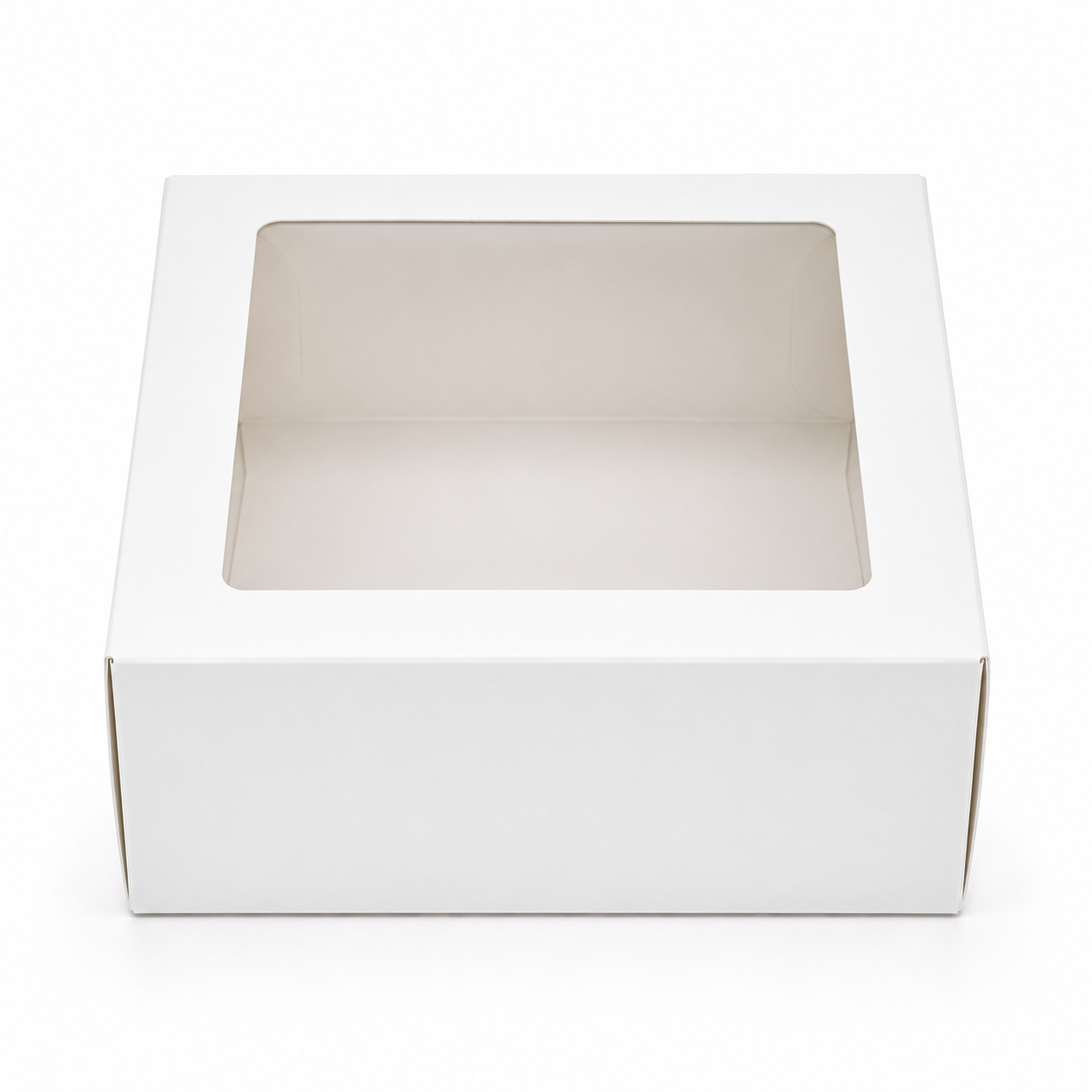 8×8×4 Inch Cake Box with Clear Window – White & Brown Kraft Options
