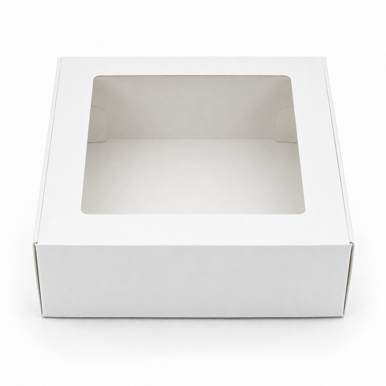 8×8×4 Inch Cake Box with Clear Window – White & Brown Kraft Options