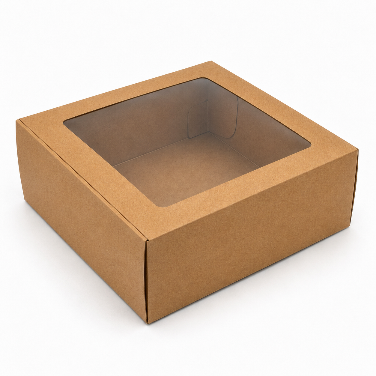 8×8×4 Inch Cake Box with Clear Window – White & Brown Kraft Options