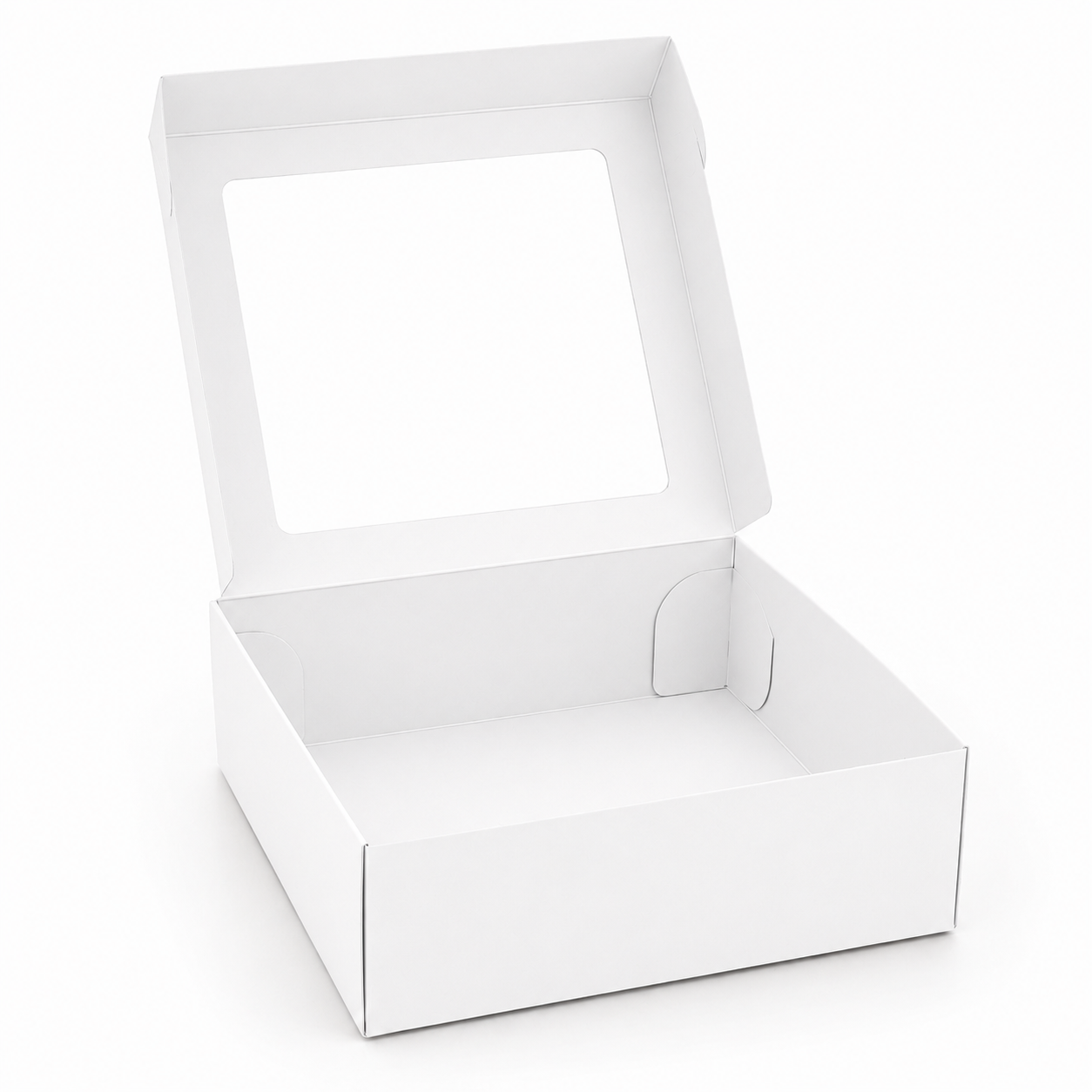 10×10×4 White Kraft Cake Box with Clear Window | The Box Agent