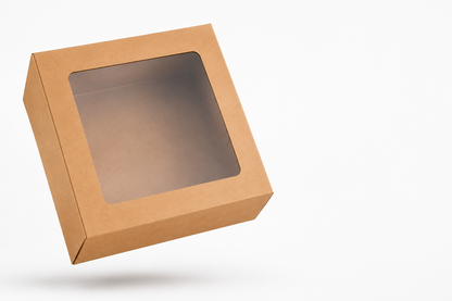 8×8×4 Inch Cake Box with Clear Window – White & Brown Kraft Options