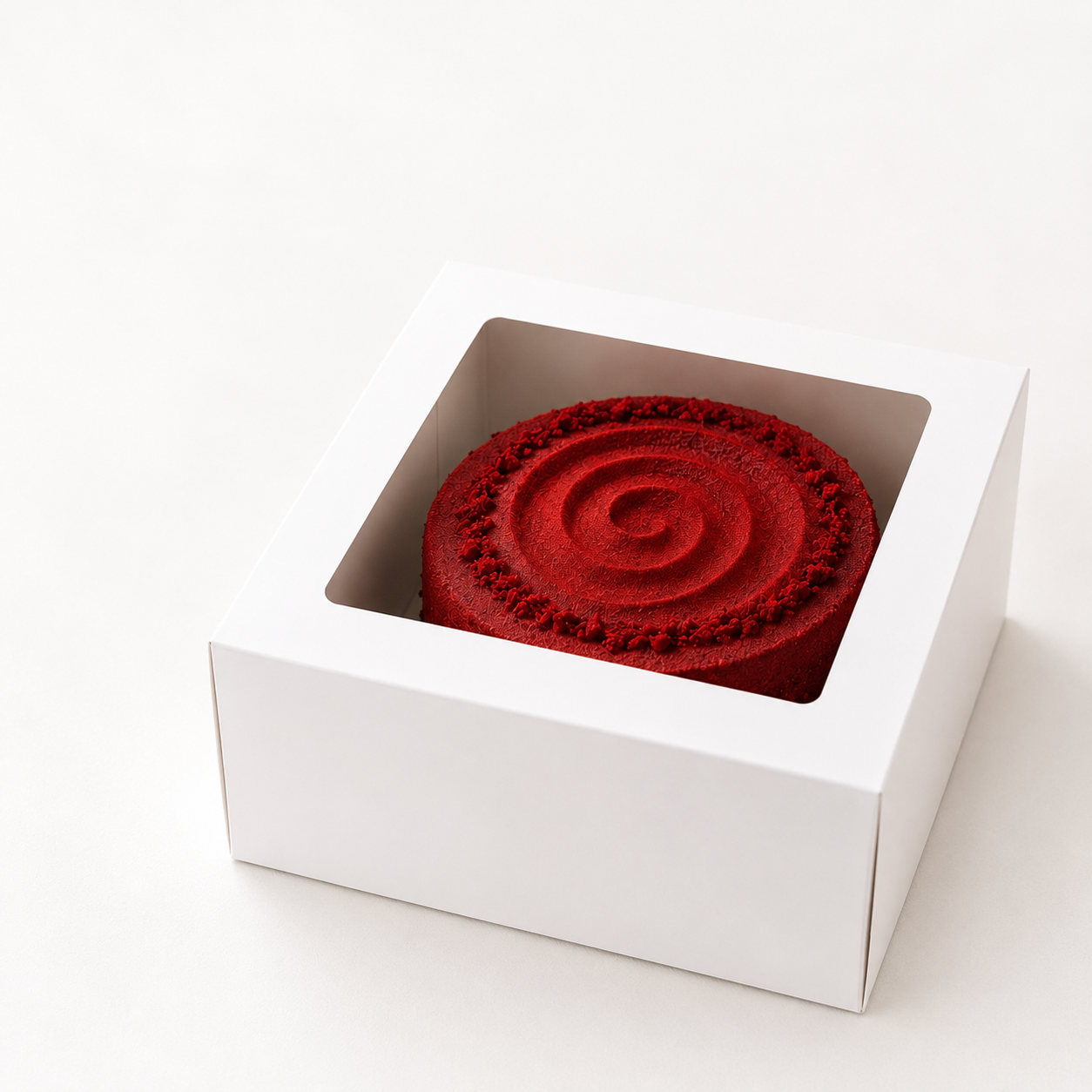 10×10×4 White Kraft Cake Box with Clear Window | The Box Agent